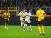 Tochi Chukwuani of SK Sturm Graz  controls the ball during the Champions League Round 4 match between Borussia Dortmund v SK Sturm Graz at t...