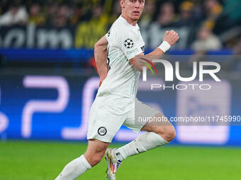 Mika Biereth of SK Sturm Graz  looks on during the Champions League Round 4 match between Borussia Dortmund v SK Sturm Graz at the Signal Lu...