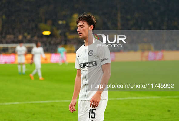 William Bøving of SK Sturm Graz  looks on during the Champions League Round 4 match between Borussia Dortmund v SK Sturm Graz at the Signal...