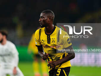 Serhou Guirassy of Borussia Dortmund  looks on during the Champions League Round 4 match between Borussia Dortmund v SK Sturm Graz at the Si...