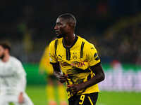 Serhou Guirassy of Borussia Dortmund  looks on during the Champions League Round 4 match between Borussia Dortmund v SK Sturm Graz at the Si...