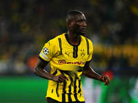 Serhou Guirassy of Borussia Dortmund  looks on during the Champions League Round 4 match between Borussia Dortmund v SK Sturm Graz at the Si...