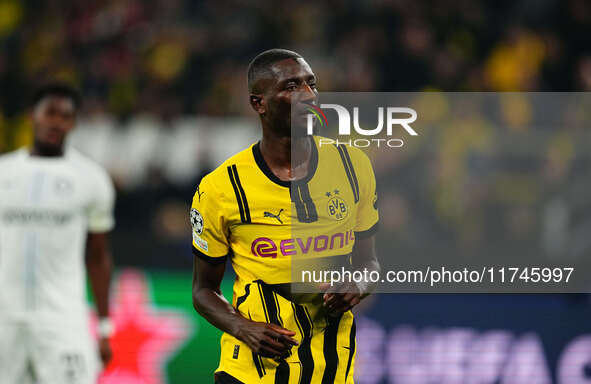 Serhou Guirassy of Borussia Dortmund  looks on during the Champions League Round 4 match between Borussia Dortmund v SK Sturm Graz at the Si...