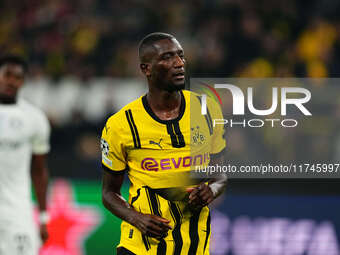 Serhou Guirassy of Borussia Dortmund  looks on during the Champions League Round 4 match between Borussia Dortmund v SK Sturm Graz at the Si...