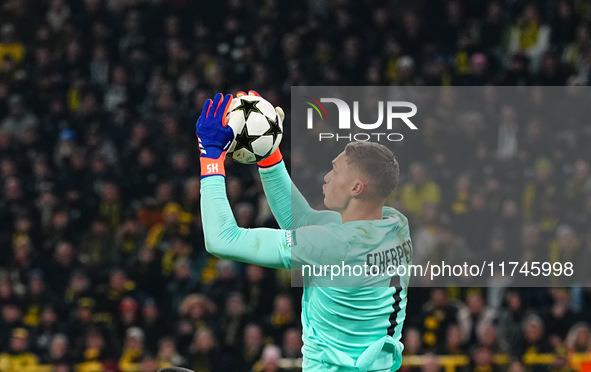 Kjell Scherpen of SK Sturm Graz  controls the ball during the Champions League Round 4 match between Borussia Dortmund v SK Sturm Graz at th...