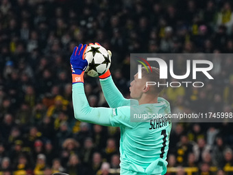 Kjell Scherpen of SK Sturm Graz  controls the ball during the Champions League Round 4 match between Borussia Dortmund v SK Sturm Graz at th...