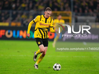 Maximilian Beier of Borussia Dortmund  controls the ball during the Champions League Round 4 match between Borussia Dortmund v SK Sturm Graz...