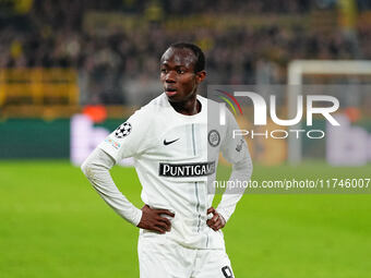 Malick Yalcouyé of SK Sturm Graz  looks on during the Champions League Round 4 match between Borussia Dortmund v SK Sturm Graz at the Signal...