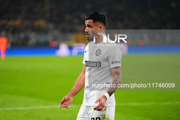 Jusuf Gazibegovic of SK Sturm Graz  looks on during the Champions League Round 4 match between Borussia Dortmund v SK Sturm Graz at the Sign...