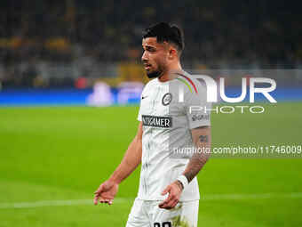 Jusuf Gazibegovic of SK Sturm Graz  looks on during the Champions League Round 4 match between Borussia Dortmund v SK Sturm Graz at the Sign...