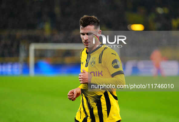 Pascal Groß of Borussia Dortmund  looks on during the Champions League Round 4 match between Borussia Dortmund v SK Sturm Graz at the Signal...