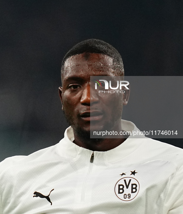 Serhou Guirassy of Borussia Dortmund  looks on during the Champions League Round 4 match between Borussia Dortmund v SK Sturm Graz at the Si...