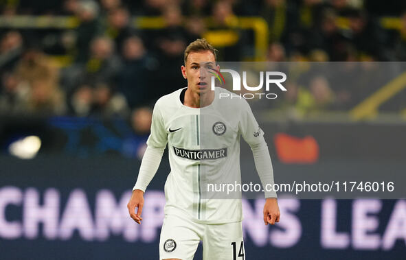 Lovro Zvonarek of SK Sturm Graz  looks on during the Champions League Round 4 match between Borussia Dortmund v SK Sturm Graz at the Signal...