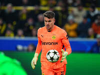 Alexander Meyer of Borussia Dortmund  controls the ball during the Champions League Round 4 match between Borussia Dortmund v SK Sturm Graz...