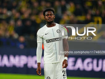 Tochi Chukwuani of SK Sturm Graz  looks on during the Champions League Round 4 match between Borussia Dortmund v SK Sturm Graz at the Signal...