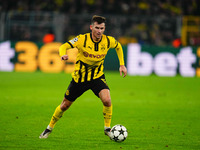 Pascal Groß of Borussia Dortmund  controls the ball during the Champions League Round 4 match between Borussia Dortmund v SK Sturm Graz at t...