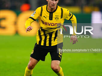 Pascal Groß of Borussia Dortmund  controls the ball during the Champions League Round 4 match between Borussia Dortmund v SK Sturm Graz at t...