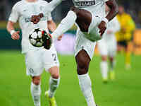 Tochi Chukwuani of SK Sturm Graz  controls the ball during the Champions League Round 4 match between Borussia Dortmund v SK Sturm Graz at t...