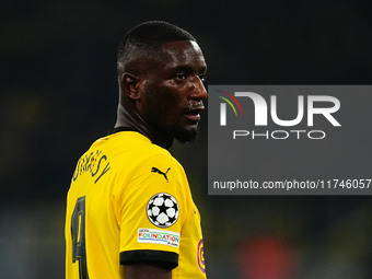 Serhou Guirassy of Borussia Dortmund  looks on during the Champions League Round 4 match between Borussia Dortmund v SK Sturm Graz at the Si...