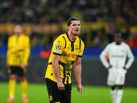 Marcel Sabitzer of Borussia Dortmund  looks on during the Champions League Round 4 match between Borussia Dortmund v SK Sturm Graz at the Si...