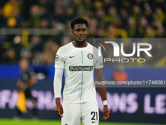 Tochi Chukwuani of SK Sturm Graz  looks on during the Champions League Round 4 match between Borussia Dortmund v SK Sturm Graz at the Signal...