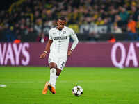 Emanuel Aiwu of SK Sturm Graz  controls the ball during the Champions League Round 4 match between Borussia Dortmund v SK Sturm Graz at the...