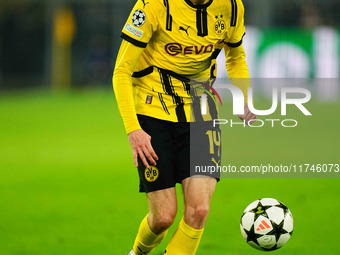 Maximilian Beier of Borussia Dortmund  controls the ball during the Champions League Round 4 match between Borussia Dortmund v SK Sturm Graz...