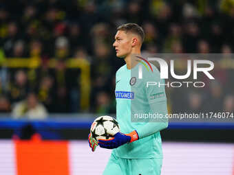 Kjell Scherpen of SK Sturm Graz  controls the ball during the Champions League Round 4 match between Borussia Dortmund v SK Sturm Graz at th...