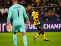 Serhou Guirassy of Borussia Dortmund  looks on during the Champions League Round 4 match between Borussia Dortmund v SK Sturm Graz at the Si...