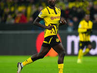 Serhou Guirassy of Borussia Dortmund  looks on during the Champions League Round 4 match between Borussia Dortmund v SK Sturm Graz at the Si...