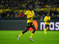 Serhou Guirassy of Borussia Dortmund  looks on during the Champions League Round 4 match between Borussia Dortmund v SK Sturm Graz at the Si...