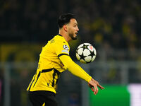 Ramy Bensebaini of Borussia Dortmund  controls the ball during the Champions League Round 4 match between Borussia Dortmund v SK Sturm Graz...