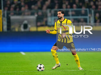 Emre Can of Borussia Dortmund  controls the ball during the Champions League Round 4 match between Borussia Dortmund v SK Sturm Graz at the...