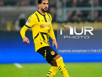 Emre Can of Borussia Dortmund  controls the ball during the Champions League Round 4 match between Borussia Dortmund v SK Sturm Graz at the...