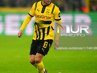 Pascal Groß of Borussia Dortmund  controls the ball during the Champions League Round 4 match between Borussia Dortmund v SK Sturm Graz at t...