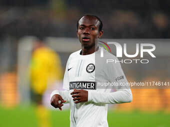 Malick Yalcouyé of SK Sturm Graz  looks on during the Champions League Round 4 match between Borussia Dortmund v SK Sturm Graz at the Signal...