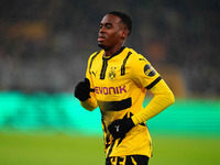 Jamie Gittens of Borussia Dortmund  looks on during the Champions League Round 4 match between Borussia Dortmund v SK Sturm Graz at the Sign...