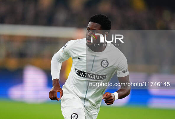 Tochi Chukwuani of SK Sturm Graz  looks on during the Champions League Round 4 match between Borussia Dortmund v SK Sturm Graz at the Signal...