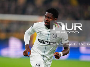 Tochi Chukwuani of SK Sturm Graz  looks on during the Champions League Round 4 match between Borussia Dortmund v SK Sturm Graz at the Signal...