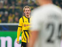 Nico Schlotterbeck of Borussia Dortmund  looks on during the Champions League Round 4 match between Borussia Dortmund v SK Sturm Graz at the...