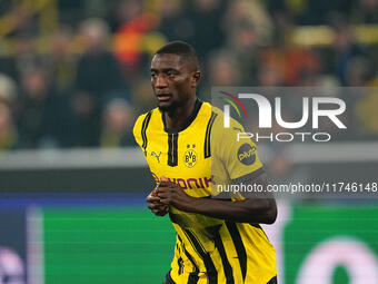 Serhou Guirassy of Borussia Dortmund  looks on during the Champions League Round 4 match between Borussia Dortmund v SK Sturm Graz at the Si...