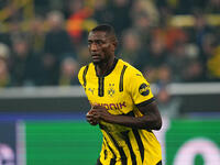 Serhou Guirassy of Borussia Dortmund  looks on during the Champions League Round 4 match between Borussia Dortmund v SK Sturm Graz at the Si...