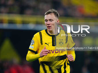 Maximilian Beier of Borussia Dortmund  looks on during the Champions League Round 4 match between Borussia Dortmund v SK Sturm Graz at the S...