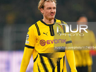 Julian Brandt of Borussia Dortmund  looks on during the Champions League Round 4 match between Borussia Dortmund v SK Sturm Graz at the Sign...