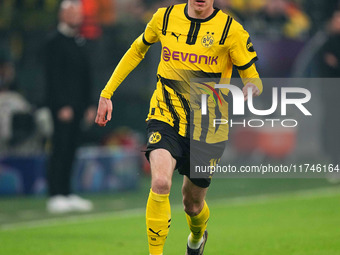 Maximilian Beier of Borussia Dortmund  controls the ball during the Champions League Round 4 match between Borussia Dortmund v SK Sturm Graz...