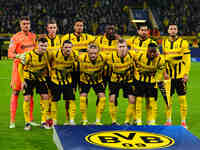  Borussia Dortmund team  during the Champions League Round 4 match between Borussia Dortmund v SK Sturm Graz at the Signal Luna Park stadium...