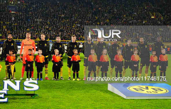  SK Sturm Graz team  during the Champions League Round 4 match between Borussia Dortmund v SK Sturm Graz at the Signal Luna Park stadium, Do...