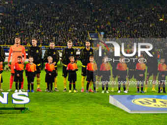  SK Sturm Graz team  during the Champions League Round 4 match between Borussia Dortmund v SK Sturm Graz at the Signal Luna Park stadium, Do...