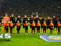  SK Sturm Graz team  during the Champions League Round 4 match between Borussia Dortmund v SK Sturm Graz at the Signal Luna Park stadium, Do...