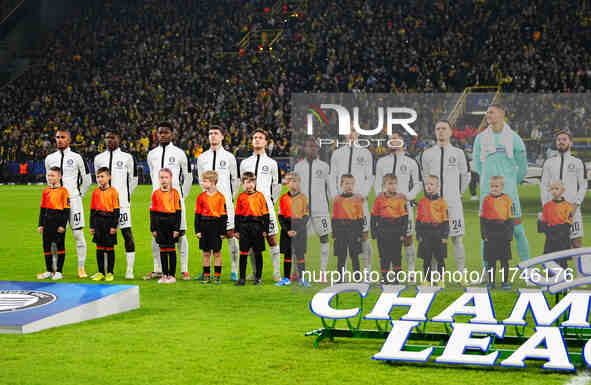  SK Sturm Graz team  during the Champions League Round 4 match between Borussia Dortmund v SK Sturm Graz at the Signal Luna Park stadium, Do...